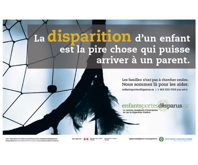 Affiche Enfantsportesdisparus.ca (campagne "pire chose")