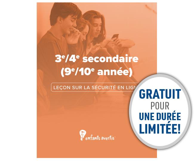 Gratuit pour une durée limitée : Leçon numérique 9e/10e année (3e/4e secondaire)